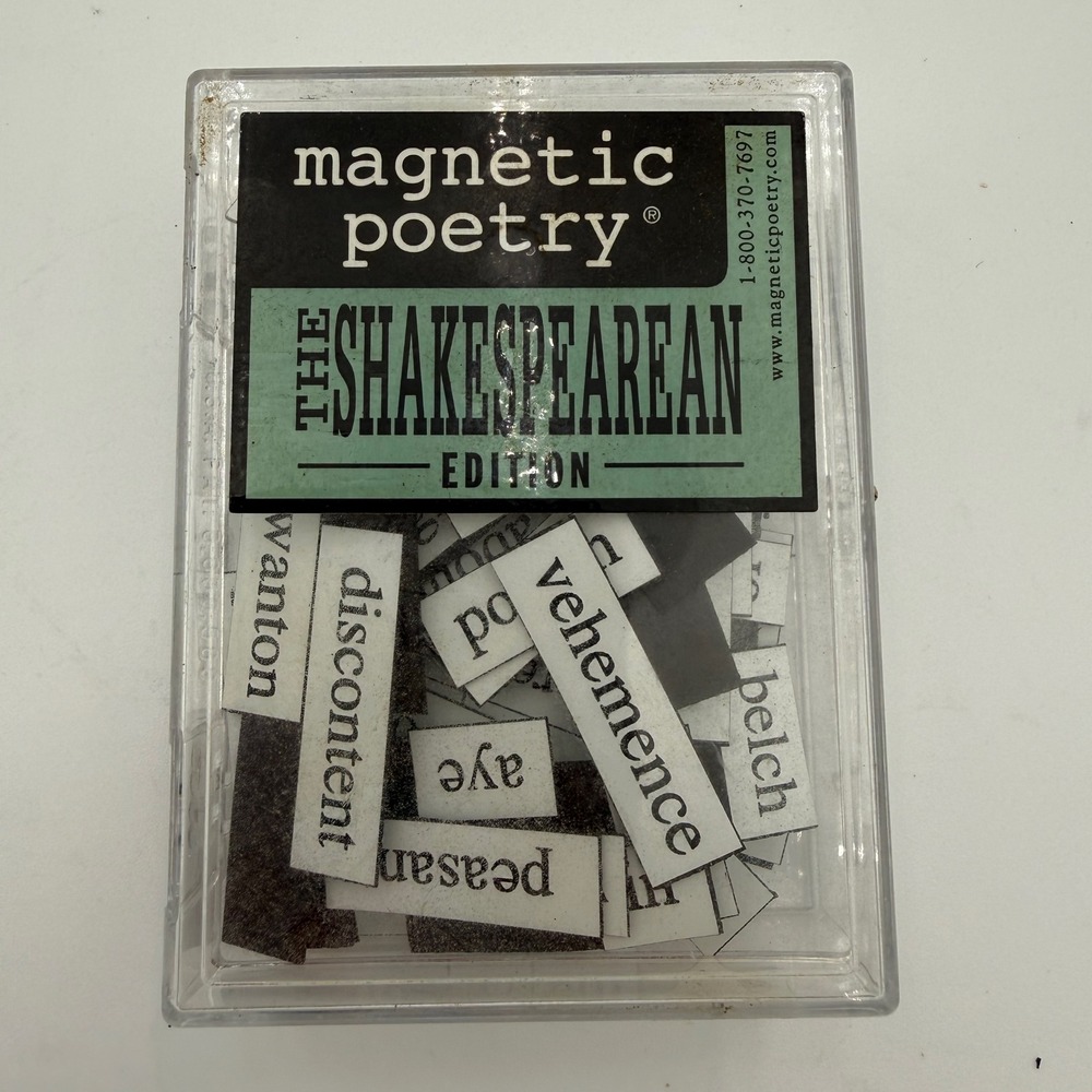 Magnetic Poetry The Shakespearean Edition Word Magnets Fridge Art Kit Case